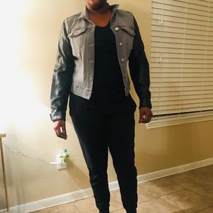 Jessica Simpson denim & faux leather jacket